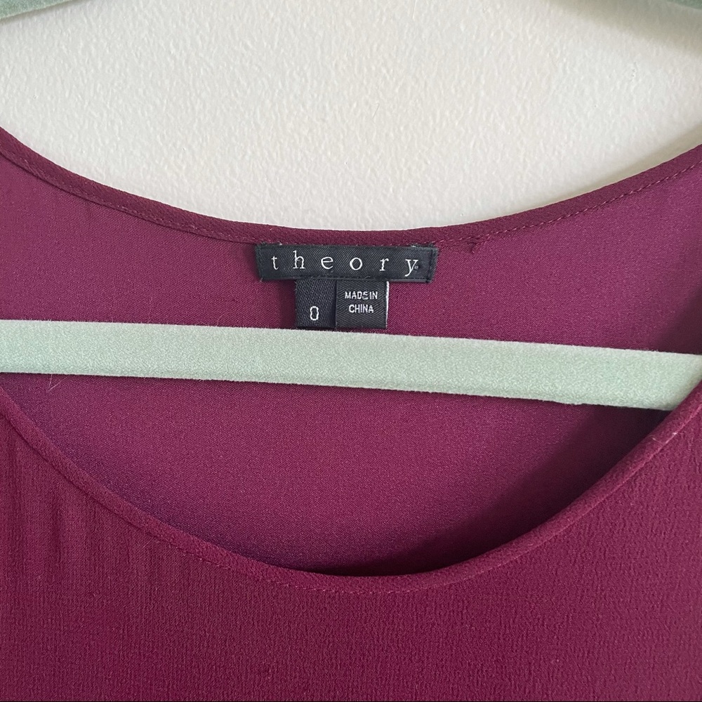 Theory 100% Silk, Lined Raspberry Tunic/Mini-Dress - image 4